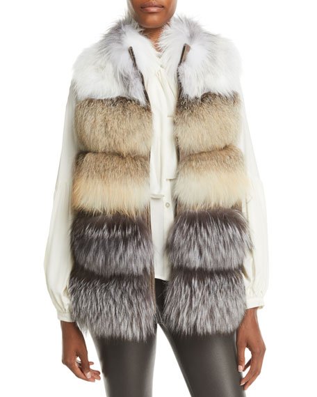 Feathered Fox Fur Vest – Cassandra Furs 